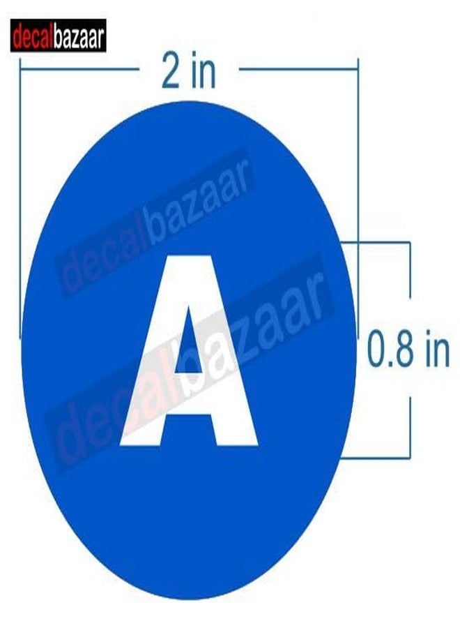Decalbazaar A to Z Alphabet Round Letter Labels (Set 2), Vinyl Glossy Finish, 2 Inch, Blue, Indoor Outdoor Use - Image 2